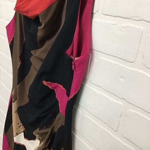 ANNE Klein sheath dress sleeveless pink black white office wear size 4 - Picture 4 of 12